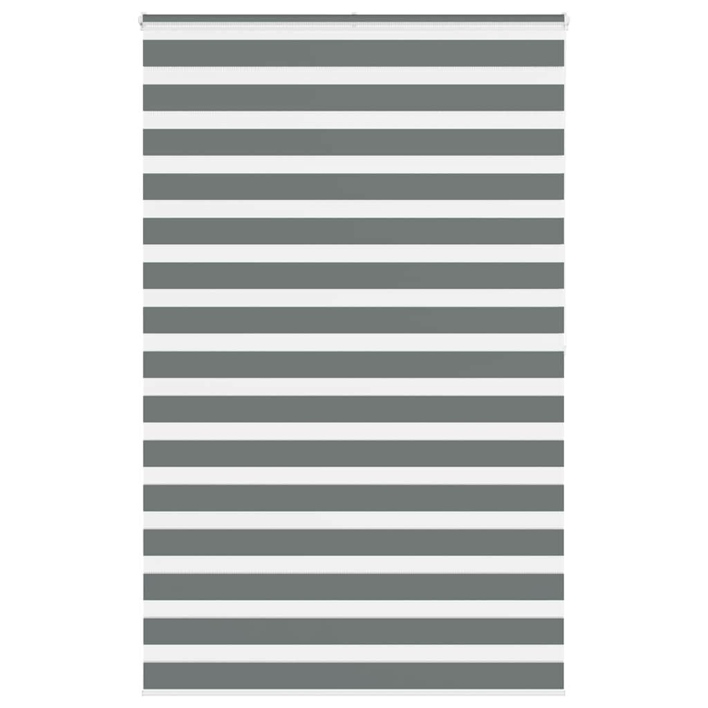 280340 - VIDAXL Perde Zebra Gri e Errët 140x200 cm, Gjerësia e pëlhurës 135,9 cm, Poliester