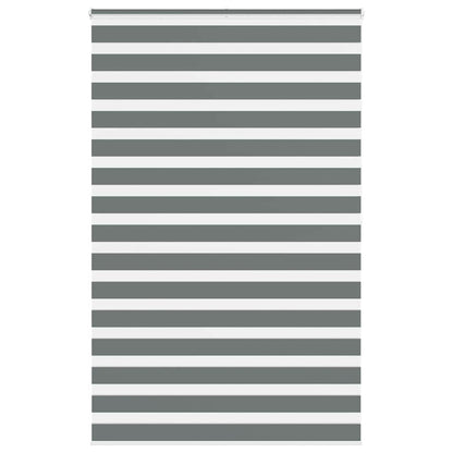 280340 - VIDAXL Perde Zebra Gri e Errët 140x200 cm, Gjerësia e pëlhurës 135,9 cm, Poliester