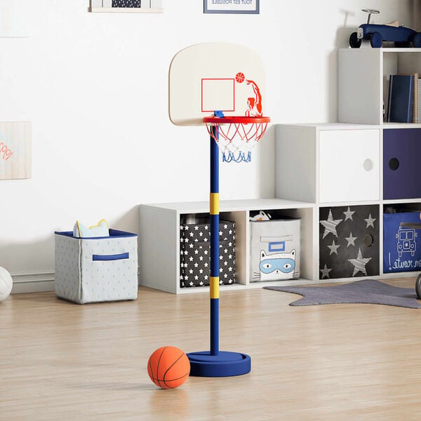 291321 - VIDAXL Stand Basketbolli me Top dhe Pompë, Lartësi e Rregullueshme 90/121 cm