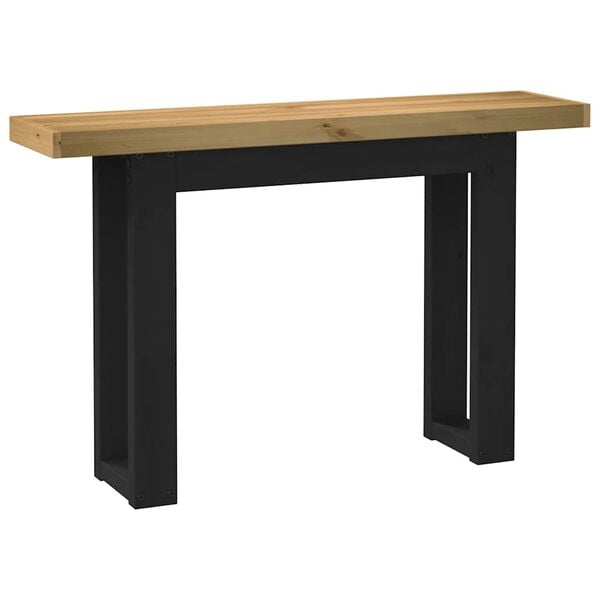 334273 - VIDA XL Tavolinë Konsole NOAIN me Këmbë në Formë U-je, 120x30x75 cm, Dru Pishe i Masëm
