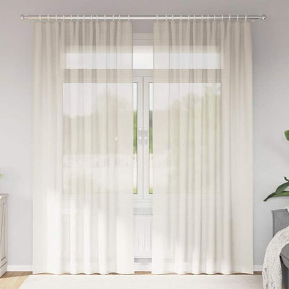 334276 - VIDA XL Perde Voile me Xhepa për Shkopinj, 4 copë, ngjyrë kremi
