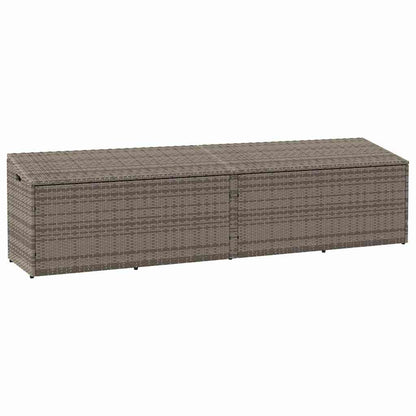 280364 - VIDAXL Kuti Ruajtjeje për Kopsht, Gri 220x50x58 cm, Prerë nga Polietileni Rattan
