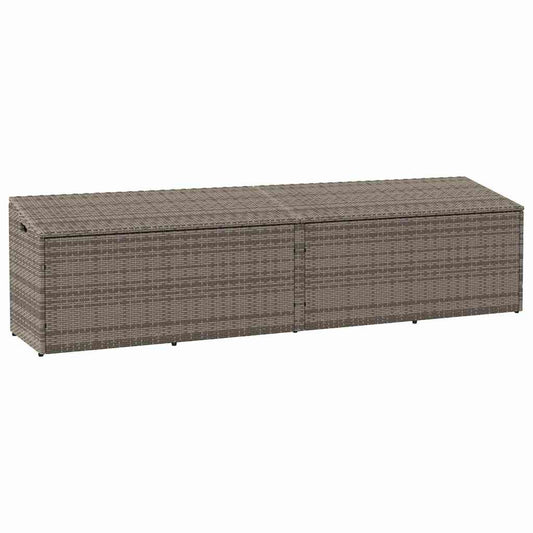 280364 - VIDAXL Kuti Ruajtjeje për Kopsht, Gri 220x50x58 cm, Prerë nga Polietileni Rattan