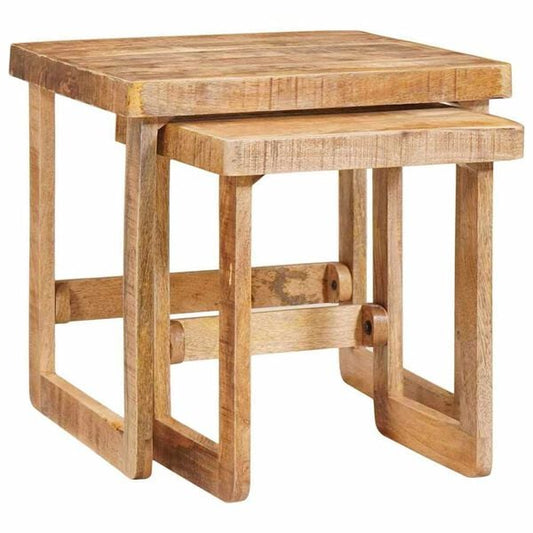 291344 - VIDAXL Tavolina për Ndërthurje 2 copë Ngjyrë Kafe 46x46x45 cm Dru Masiv Mango