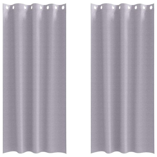 334287 - VIDAXL Perde të Zeza me Unaza, 2 copë, Gri Metalike 225 x 140 cm