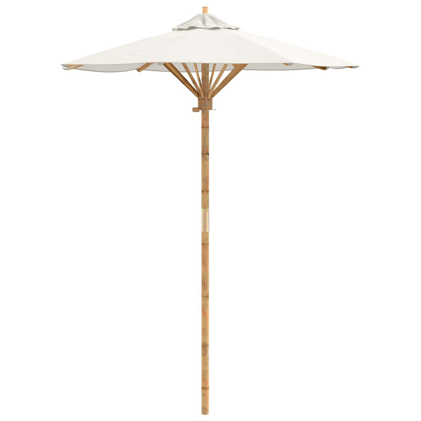 280376 - vidaXL Çadër kopshti Elegante , Ngjyre Kremë dhe e Bardhe Ø 150 x 210 cm Bamboo