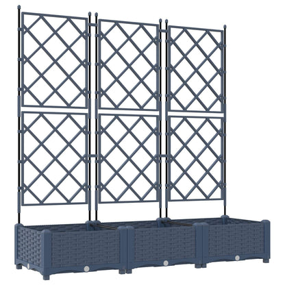 265349 - Vazo kopshti idaXL 3 copë Gri 120 x 40 x 125.5 cm Plastike
