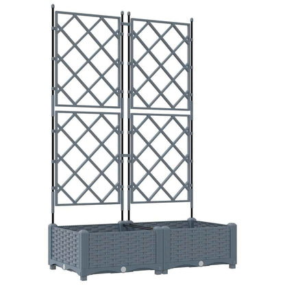 265352 - vidaXL Garden Planter 2 pcs LiGht Grey 80 x 40 x 125.5 cm Plastic