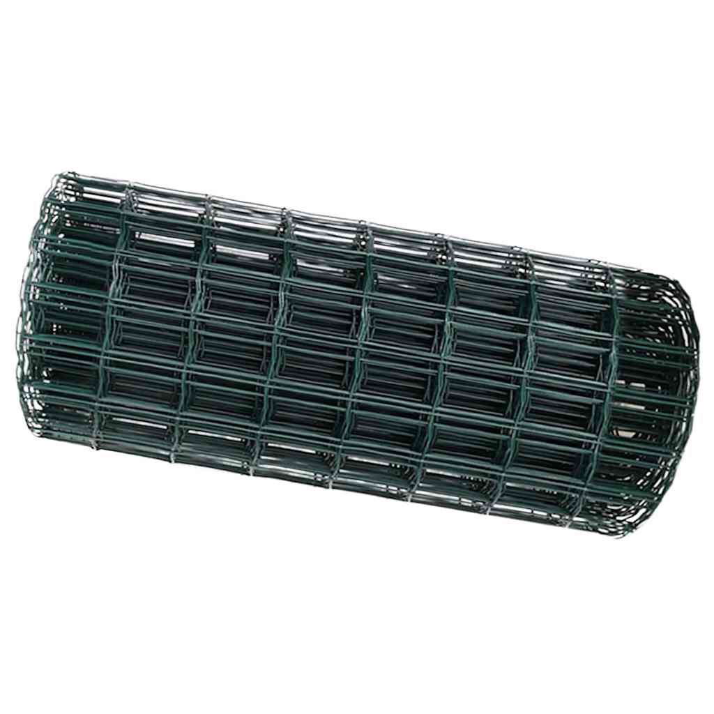 280406 - VIDA XL Gardh Euro, Jeshile, 0.6 x 50 m, Hekur i veshur me PVC