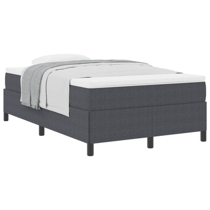 280409 - vidaXL Krevat Box Spring prej kadifeje me vija në ngjyrë gri të errët, 120 x 200 cm
