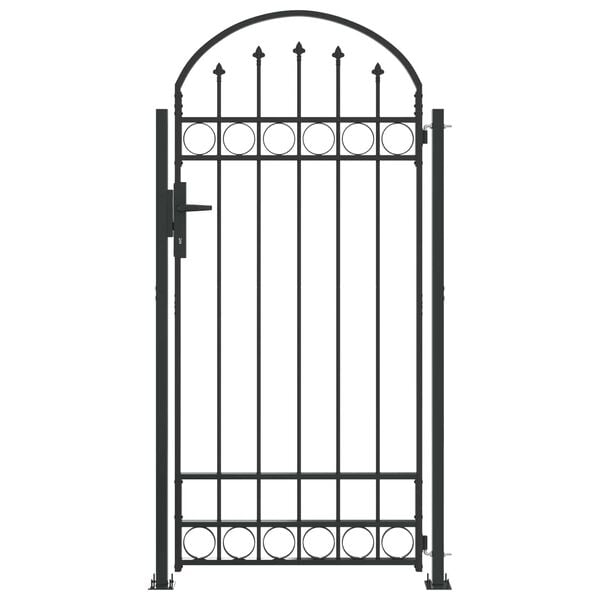 291399 - VIDA XL Shtyllë Gardhi 200 x 88 x 14 cm Gri Çeliku me Mbyllje