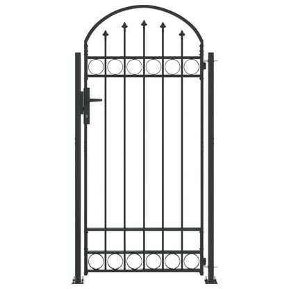 291399 - VIDA XL Shtyllë Gardhi 200 x 88 x 14 cm Gri Çeliku me Mbyllje