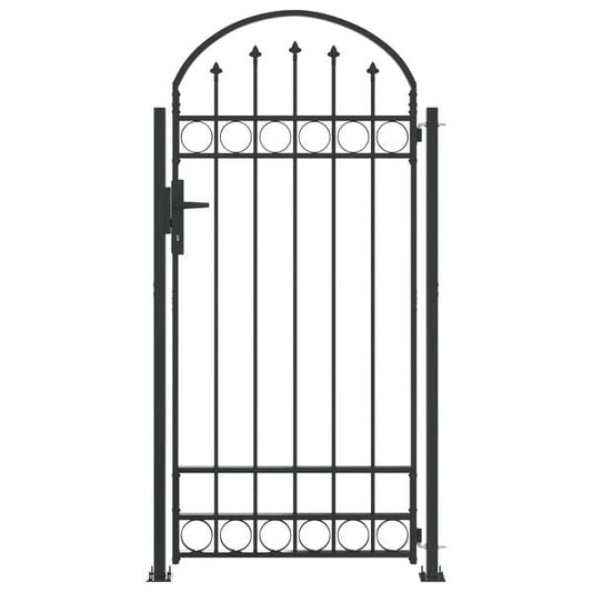 291399 - VIDA XL Shtyllë Gardhi 200 x 88 x 14 cm Gri Çeliku me Mbyllje