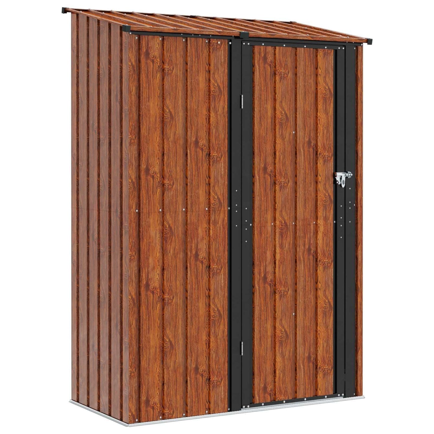 280426 - vidaXL Kasolle Kopshti Ngjyrë Kafe 140.5 x 74 x 200 cm Metalike