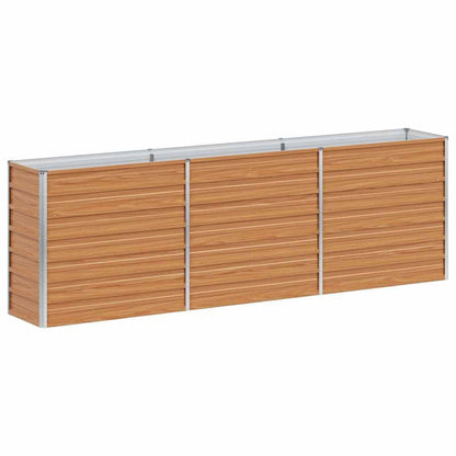 265386 - vidaXL Shtrat i Ngritur për Kopsht, Ngjyrë Kafe e Çelët 240 x 40 x 77 cm, Çelik i Galvanizuar