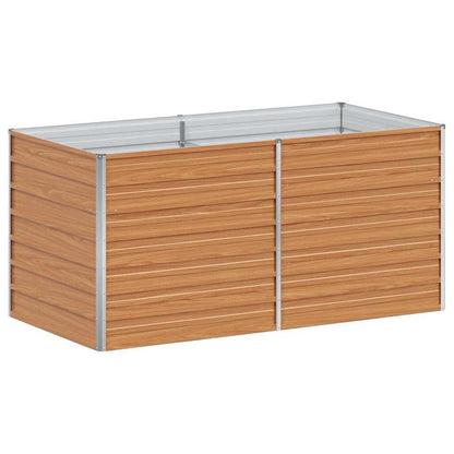 280432 - vidaXL Shtrat i Ngritur për Kopsht, Ngjyrë Kafe e Çelët 160 x 80 x 77 cm, Çelik i Galvanizuar
