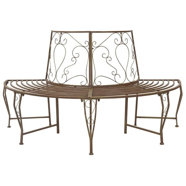 333424 - VIDAXL Stol Peme me 4 Vende 160 x 80 x 89 cm Çelik, Ngjyrë Kafe Antike