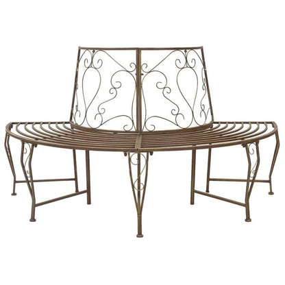 333424 - VIDAXL Stol Peme me 4 Vende 160 x 80 x 89 cm Çelik, Ngjyrë Kafe Antike
