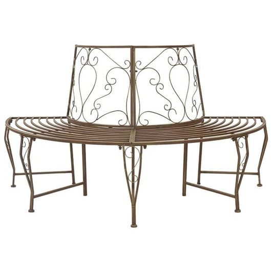 333424 - VIDAXL Stol Peme me 4 Vende 160 x 80 x 89 cm Çelik, Ngjyrë Kafe Antike