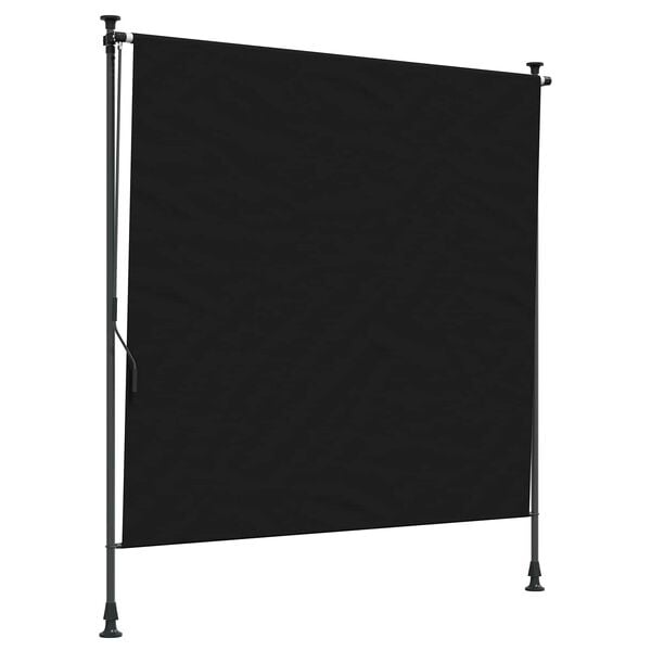 333456 - VIDAXL Perde me Rul për Jashtë, E zezë 200 x 270 cm