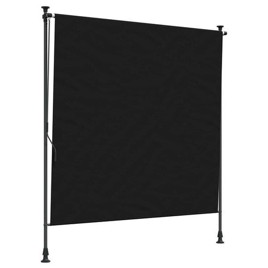 333456 - VIDAXL Perde me Rul për Jashtë, E zezë 200 x 270 cm