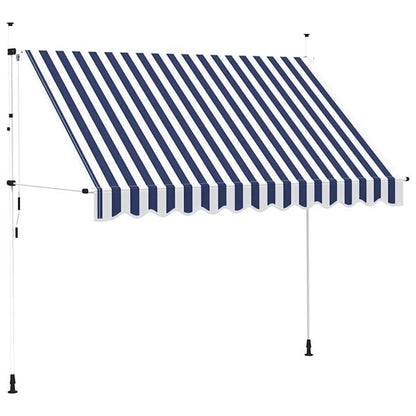 333108 - VIDA XL Tendë e tërheqshme manuale, 300 cm, me vija blu dhe të bardha