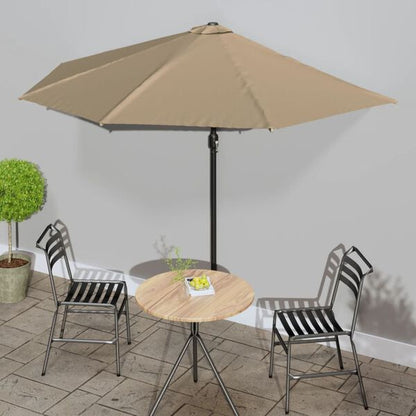 333195 - VIDAXL Çadër dielli për ballkon me shufër alumini, ngjyrë taupe 300x155 cm, gjysmë