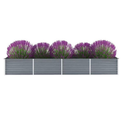 265609 - vidaXL Vazo e Ngritur për Kopsht prej Çeliku të Galvanizuar 320x80x45 cm – Gri