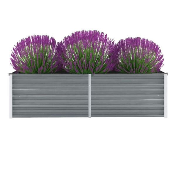 212437 - VIDAXL Shtretër i Ngritur për Kopsht, Çelik i Galvanizuar 160x40x45 cm, Gri