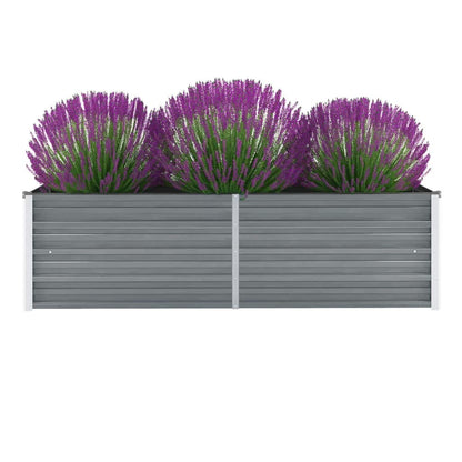265392 - vidaXL Vazo e Ngritur për Kopsht 160×40×45 cm – Gri, Çelik i Galvanizuar