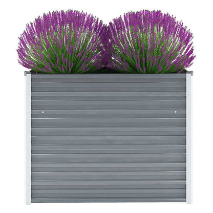 291489 - VIDA XL Shtretër i ngritur për kopsht, çelik i galvanizuar 100x40x77 cm, gri