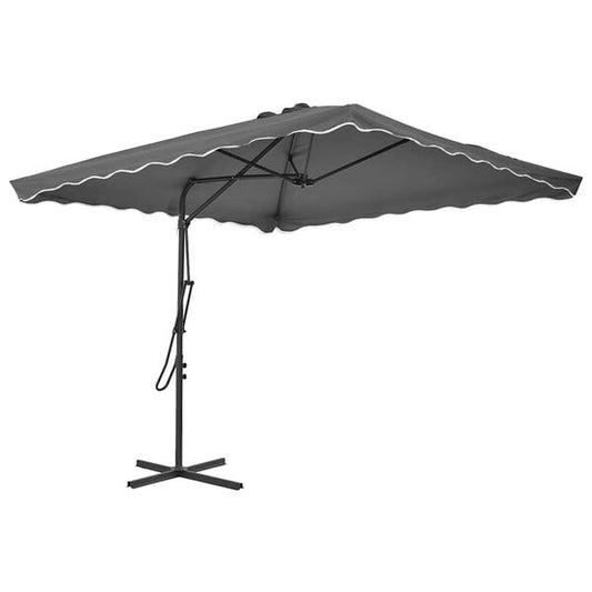 334405 - VIDAXL Çadër Dielli për Jashtë me Shtyllë Çeliku 250x250 cm Antracit