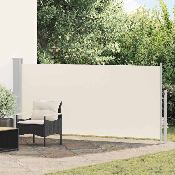 333118 - VIDA XL Tendë anësore e tërheqshme 140 x 300 cm, ngjyrë krem