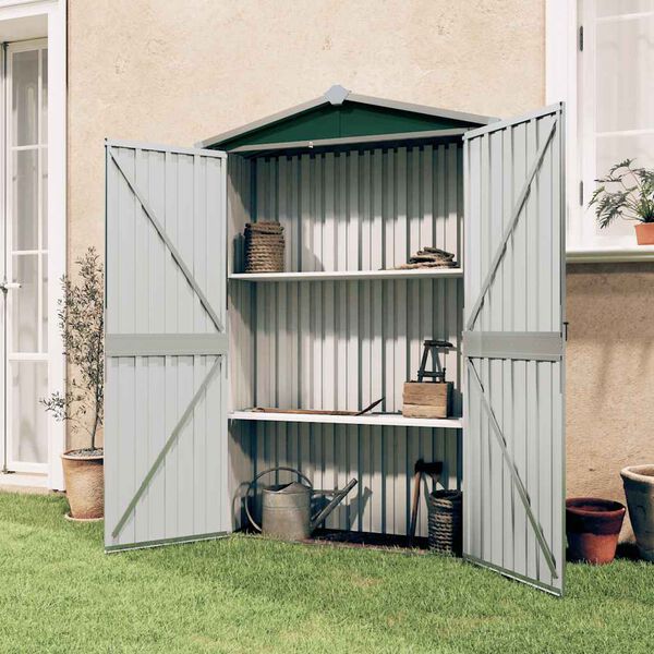 291500 - VIDAXL Kasolle Kopshti Jeshile 116x45x175 cm Çelik i Galvanizuar
