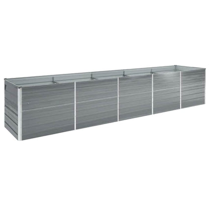 265409 - vidaXL Vazo e Ngritur për Kopsht 400×80×77 cm – Gri, Çelik i Galvanizuar