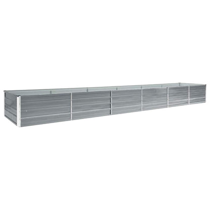 270030 - vidaXL Vazo e ngritur për kopsht, çelik i galvanizuar, ngjyrë gri, 480 × 80 × 45 cm