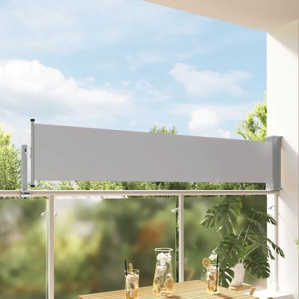 334417 - VIDAXL Tendë anësore e tërheqshme për verandë 60x300 cm Gri