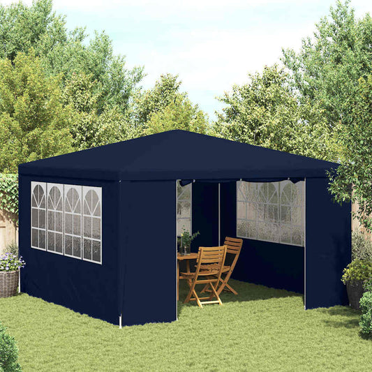 141451 - vidaXL Tendë profesionale për festa me anësore, 4×4 m, ngjyrë blu, 90 g/m²