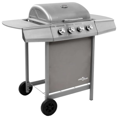 212055 - VIDAXL Skarë Barbecue me Gaz me 4 Furça Ngjyrë Argjendi