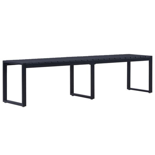 244797 - VIDAXL Stol Kopshti 180 cm Pllakë PS e Zezë