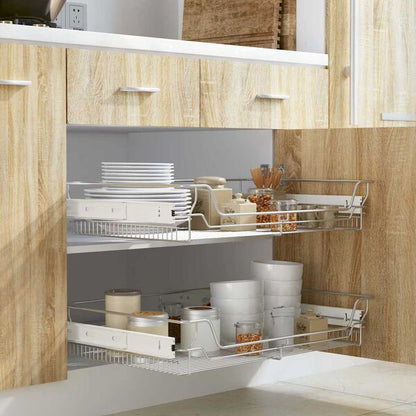 181672 - VIDAXL 50482 Shportat të Tërheqshme prej Teli, 2 copë, Ngjyrë Argjendi, 800 mm