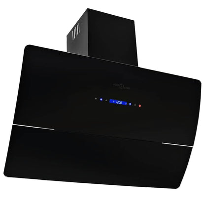 265437 - VIDAXL Aspirator Sobë i Montuar në Mur, Çelik Inoks 756 m³/h 90 cm i Zi