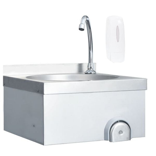 244798 - VIDAXL Lavaman për larje duarsh me rubinet dhe dozator sapuni prej çeliku inox