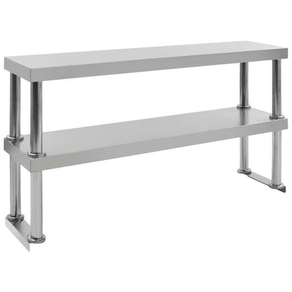 334428 - VIDA XL Raft mbi tavolinë pune me 2 nivele 120x30x65 cm çelik inox