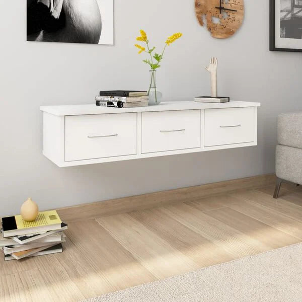 265395 - vidaXL Raft muri me Sirtar – 88×26×18.5 cm, i Bardhë