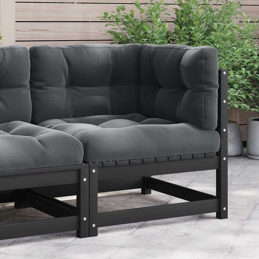270032 - vidaXL Divan Kopshti – 2 Pjesë Këndore me Jastëkë Anthracite, Dru Pishë i Fortë Set me 2 pjesë këndore, ideal për kopsht, verandë ose ballkon