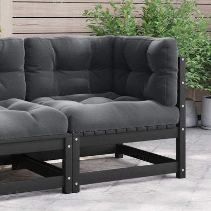 270032 - vidaXL Divan Kopshti – 2 Pjesë Këndore me Jastëkë Anthracite, Dru Pishë i Fortë Set me 2 pjesë këndore, ideal për kopsht, verandë ose ballkon