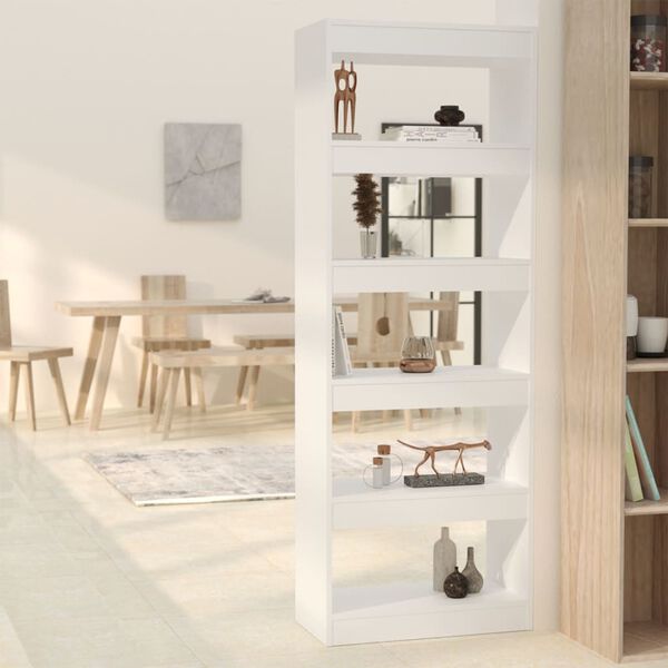 334449 - VIDAXL Dollap librash/Ndarës dhome i bardhë 60x30x166 cm Dru i përpunuar