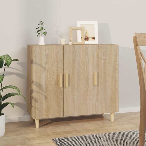 334451 - VIDAXL Bufe Sonoma Lisi 90x34x80 cm Dru i Inxhinieruar