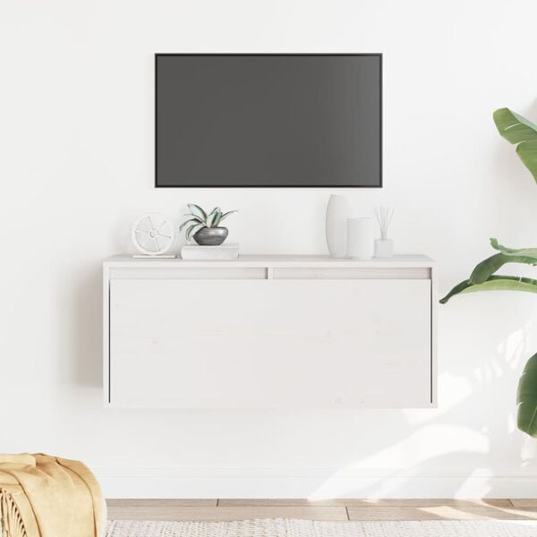 181949 - VIDAXL Dollap Muri në Ngjyrë të Bardhë, 80x30x35 cm, Prej Druri të Pisë të Fortë